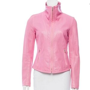 Elie Tahari lightweight perforated leather jacket